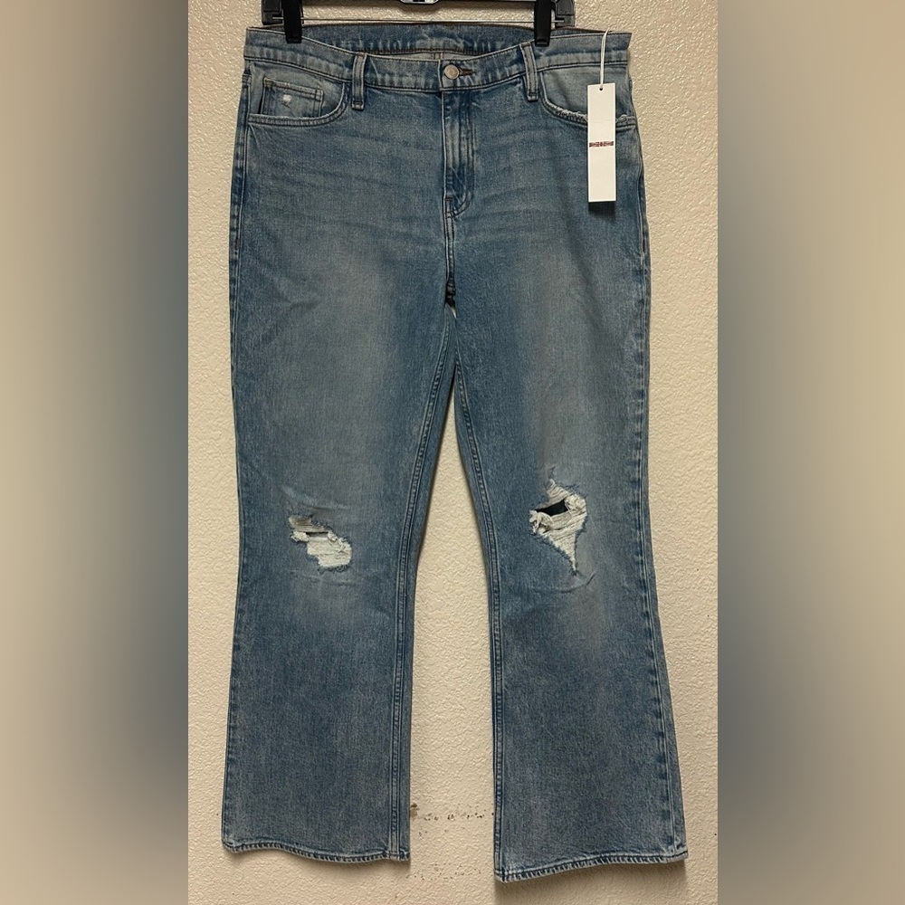 NWT Farah Hudson Jeans in Ice Blue Distressed Size 34 MSRP $235